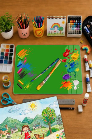 Montessori Çocuk Etkinlik Camı – Yeşil Cam Aktivite Panosu 40 x 30 cm
