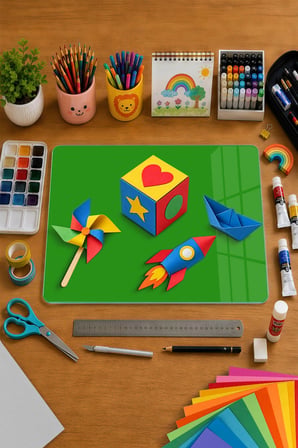 Montessori Çocuk Etkinlik Camı – Yeşil Cam Aktivite Panosu 40 x 30 cm