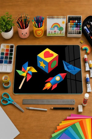 Montessori Çocuk Etkinlik Camı –Siyah Cam Aktivite Panosu 40 x 30 cm