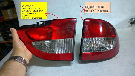Sağ iç ve dış iki adet Stop Fiyatıdır Renault MEGAN I Renault MEGAN 1 model 1998-1999-2001-2002-2003-Arka Stop Lambası Sağ iç ve Dış iki adet
