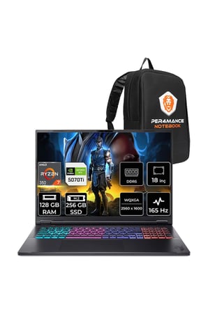 Nitro 18 Ryzen AI 7 350 128GB 256GB SSD RTX5070Ti/12GB 115W 18" WQXGA 165Hz FDOS Gaming Laptop