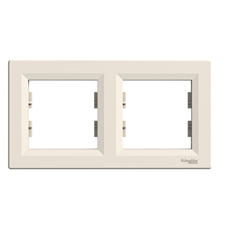 Schneider Electric EPH5800223 Asfora Krem İkili Çerçeve Yatay