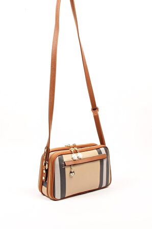 Silver Polo  Kadın Çapraz Çanta 899-33609 SILVER POLO ÇAPRAZ Kadın ÇANTASI MK130 BEJ-MAT TABA