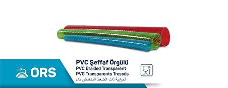 PVC Silikonlu Şeffaf Örgülü Hortum ORS 1/2"