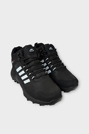 Erkek Soğuk GeçirmezKaydırmaz Taban Günlük Trekking & Outdoor Bot SİYAH - BEYAZ