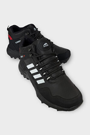 Erkek Soğuk GeçirmezKaydırmaz Taban Günlük Trekking & Outdoor Bot SİYAH - BEYAZ