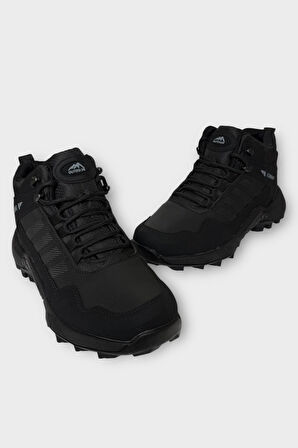 Erkek Soğuk GeçirmezKaydırmaz Taban Günlük Trekking & Outdoor Bot SİYAH - SİYAH