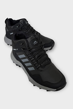 Erkek Soğuk GeçirmezKaydırmaz Taban Günlük Trekking & Outdoor Bot SİYAH - FÜME