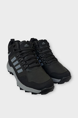 Erkek Soğuk GeçirmezKaydırmaz Taban Günlük Trekking & Outdoor Bot SİYAH - FÜME