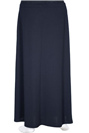 Hesna Kadın Talia Büyük Beden Sim Pervazlı Astarlı Lacivert Çan Etek