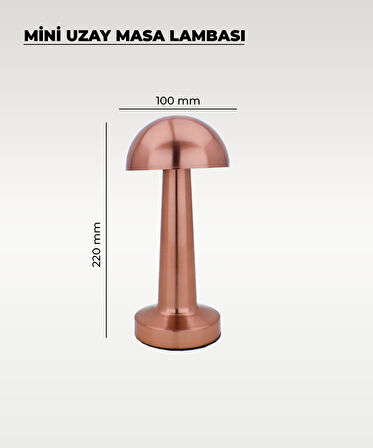 Rose Mantar Masa Lambası - Dokunmatik - 3 Renk Işık