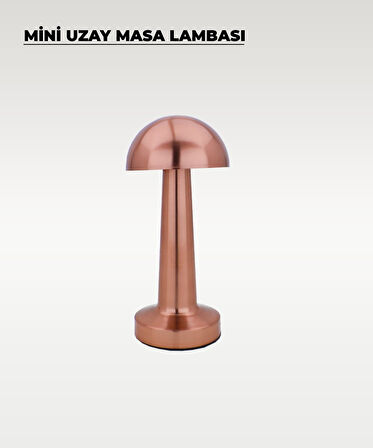Rose Mantar Masa Lambası - Dokunmatik - 3 Renk Işık
