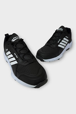 Erkek Soğuk Geçirmez Spor Outdoor Trekking Bot Ayakkabı SİYAH - BEYAZ