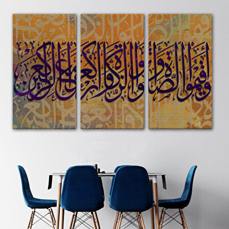 Namazı Kılın Zekatı Verin Rüku Edenlerle Beraber Eğilin, Ayeti Yazılı Kanvas Tablo-3362