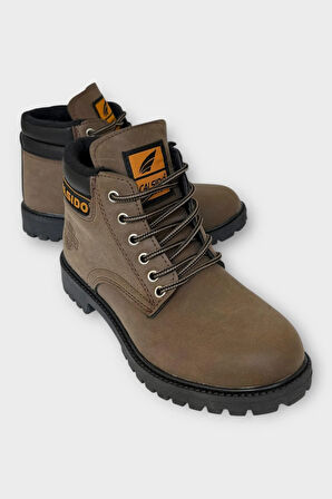 Unisex Kışlık Soğuk Geçirmez Kaydırmaz Taban Günlük Bağcıklı Bot KAHVERENGİ