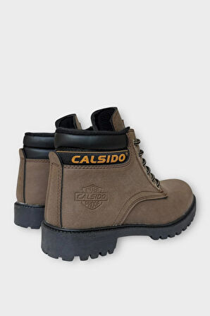 Unisex Kışlık Soğuk Geçirmez Kaydırmaz Taban Günlük Bağcıklı Bot KAHVERENGİ