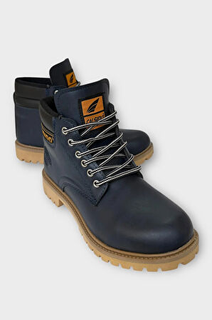 Unisex Kışlık Soğuk Geçirmez Kaydırmaz Taban Günlük Bağcıklı Bot LACİVERT