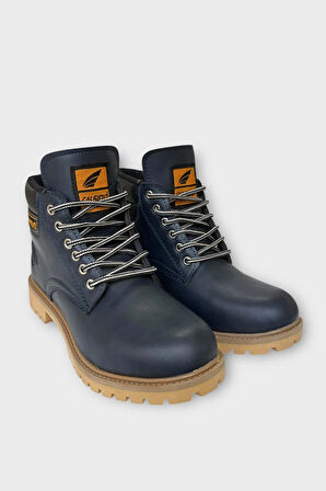 Unisex Kışlık Soğuk Geçirmez Kaydırmaz Taban Günlük Bağcıklı Bot LACİVERT