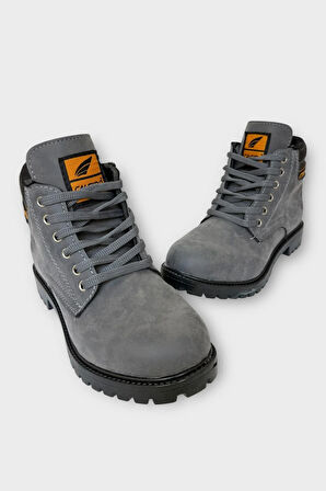 Unisex Kışlık Soğuk Geçirmez Kaydırmaz Taban Günlük Bağcıklı Bot FÜME