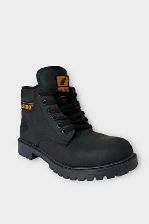 Unisex Kışlık Soğuk Geçirmez Kaydırmaz Taban Günlük Bağcıklı Bot SİYAH - FÜME