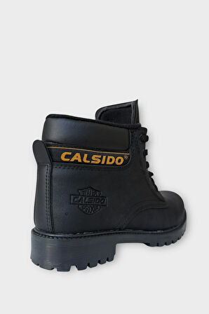 Unisex Kışlık Soğuk Geçirmez Kaydırmaz Taban Günlük Bağcıklı Bot SİYAH - FÜME