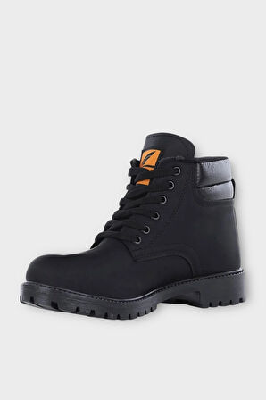 Unisex Kışlık Soğuk Geçirmez Kaydırmaz Taban Günlük Bağcıklı Bot SİYAH - FÜME