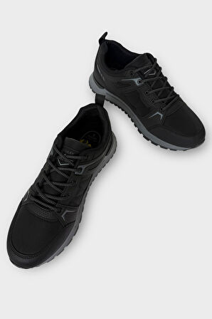 Erkek 4 Mevsim Rahat Comfort Spor Ayakkkabı SİYAH