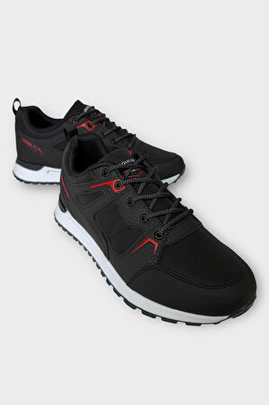 Erkek 4 Mevsim Rahat Comfort Spor Ayakkkabı SİYAH - BEYAZ