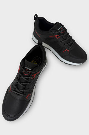 Erkek 4 Mevsim Rahat Comfort Spor Ayakkkabı SİYAH - BEYAZ