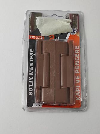 Nakres 90'lık Menteşe Kahverengi PVC Pimapen Kapı ve Pencere Menteşesi 2'lik Set 