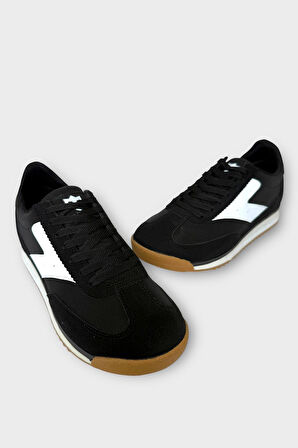 Erkek Günlük Hafif Rahat Taban Sneaker Ayakkabı SİYAH - BEYAZ