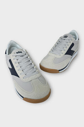 Erkek Günlük Hafif Rahat Taban Sneaker Ayakkabı GRİ - LACİVERT