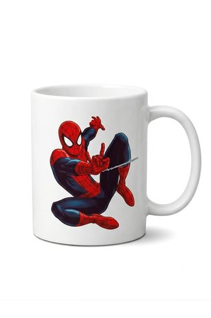 Örümcek Adam Tasarımlı Beyaz Seramik Kupa Bardak - Spider-Man Baskılı Hediye Kupa