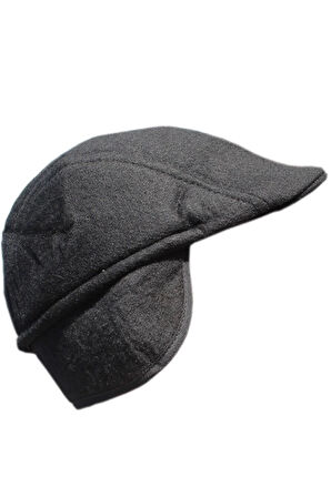 yoncatotpan Kış ve Sonbahar için Siyah Klasik Model Kulak Kapatan Kasket Şapka Esnek ve Rahat