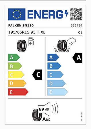 Falken 195/65R15 95T Xl Sıncera Sn110 Ecorun C-A-69 Yaz Oto Lastiği (Üretim Yılı: 2024)