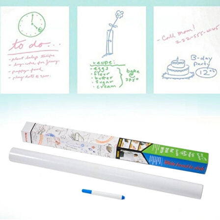İpek Yıldızı® Silinebilir Kalemli Sticker  Duvara Yapışabilen Yazı Tahtası 60x100 cm