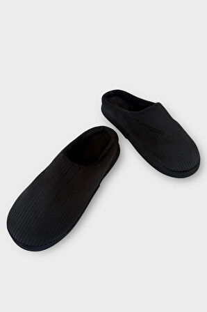 Erkek Hafif Kaydırmaz Taban Ev Terliği SİYAH