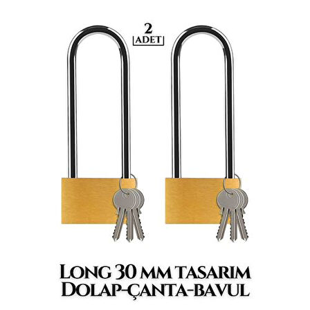 Findit Long 30 mm Dolap Çanta Bavul Kilidi 2 ADET