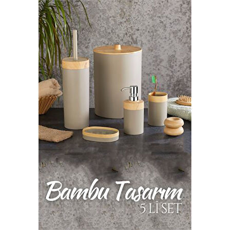 Findit 5 li Banyo Seti Bambu Design LATTE 330869