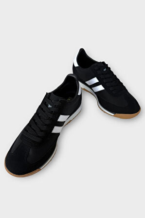 Erkek Cilt Günlük Rahat Spor Ayakkabı  SİYAH - BEYAZ