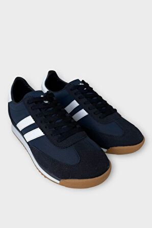 Erkek Cilt Günlük Rahat Spor Ayakkabı  LACİVERT - BEYAZ