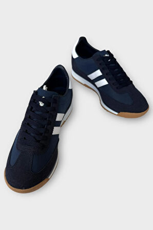 Erkek Cilt Günlük Rahat Spor Ayakkabı  LACİVERT - BEYAZ