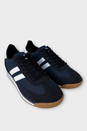 Erkek Cilt Günlük Rahat Spor Ayakkabı  LACİVERT - BEYAZ