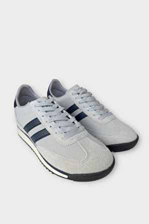 Erkek Cilt Günlük Rahat Spor Ayakkabı  GRİ - LACİVERT