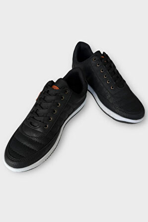 Erkek Ortopedik Günlük Yürüyüş Rahat Spor Ayakkabı  SİYAH - BEYAZ