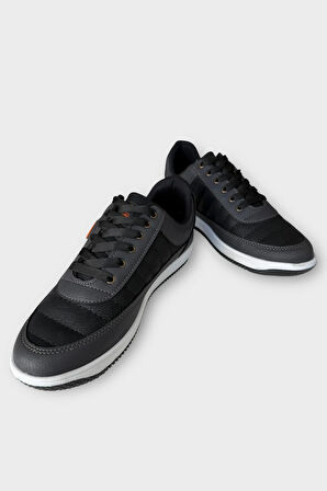 Erkek Ortopedik Günlük Yürüyüş Rahat Spor Ayakkabı  FÜME SİYAH