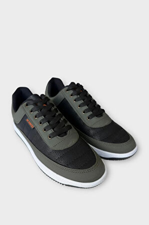 Erkek Ortopedik Günlük Yürüyüş Rahat Spor Ayakkabı  HAKİ - SİYAH