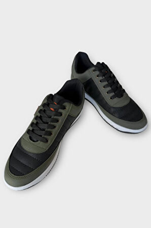 Erkek Ortopedik Günlük Yürüyüş Rahat Spor Ayakkabı  HAKİ - SİYAH