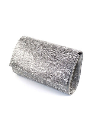 Lazer dalgalı kumaş. Platin abiye çanta. Kadın abiye çanta Abiye çanta platin. Metalik davet çantası