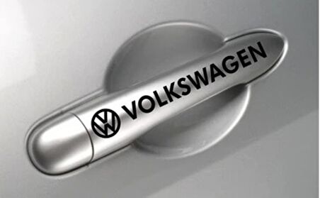 Volkswagen Tiguan İçin Uyumlu Aksesuar Oto Kapı Kolu/Jant Sticker 10 Adet 10*1,5 Cm Siyah